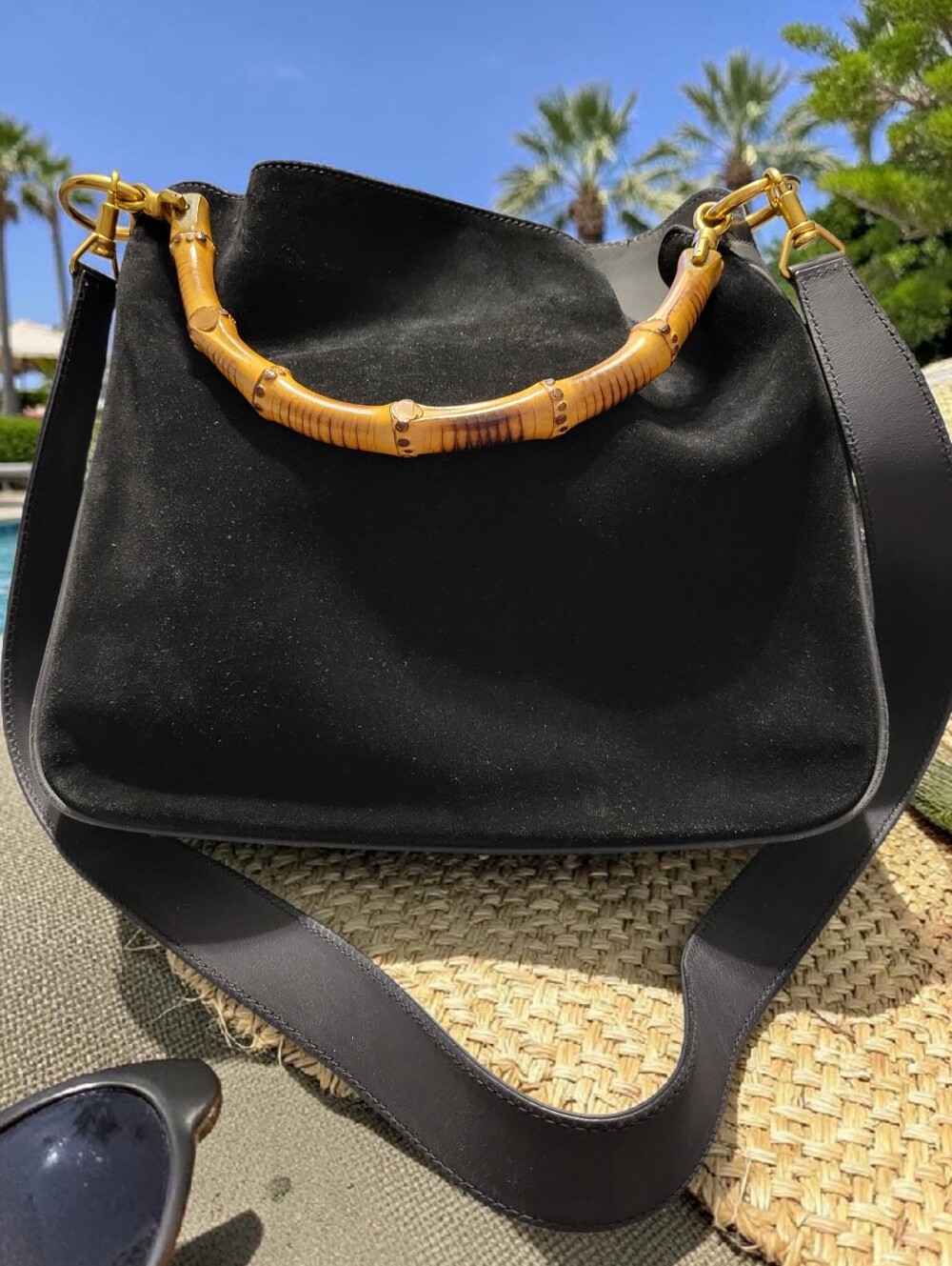 Vintage EUC!! Gucci Bamboo 2-Way Suede & Leather Bag With COA/Unbranded Dustbag - Picture 7 of 15